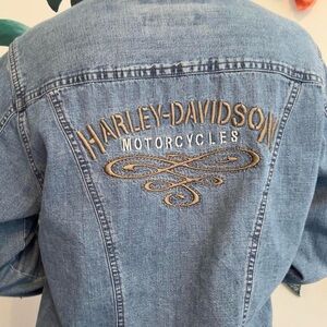 Harley-Davidson Blue Denim Shirt with Embroidery